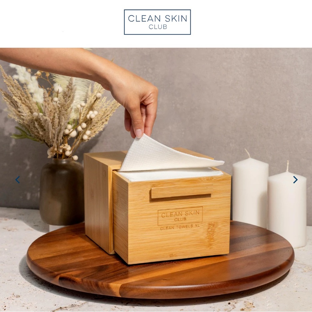 NIB CLEAN SKIN CLUB Luxe Bamboo Box with Drawer
